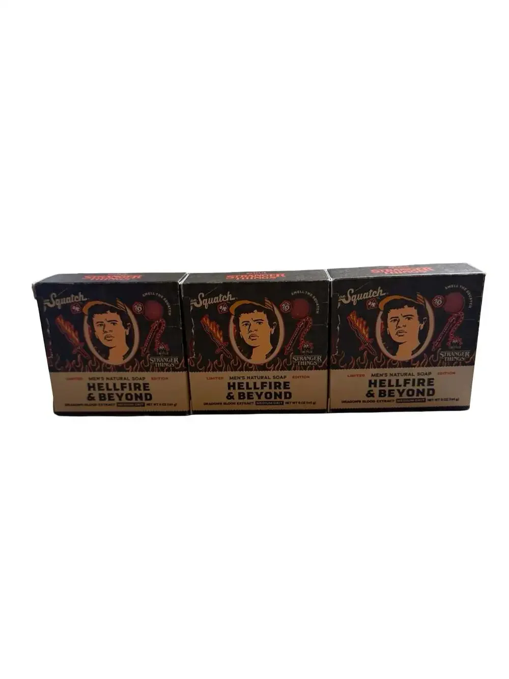 Dr. Squatch Stranger Things Hellfire & Beyond Men's Soap 5 oz Limited: Set of 3
